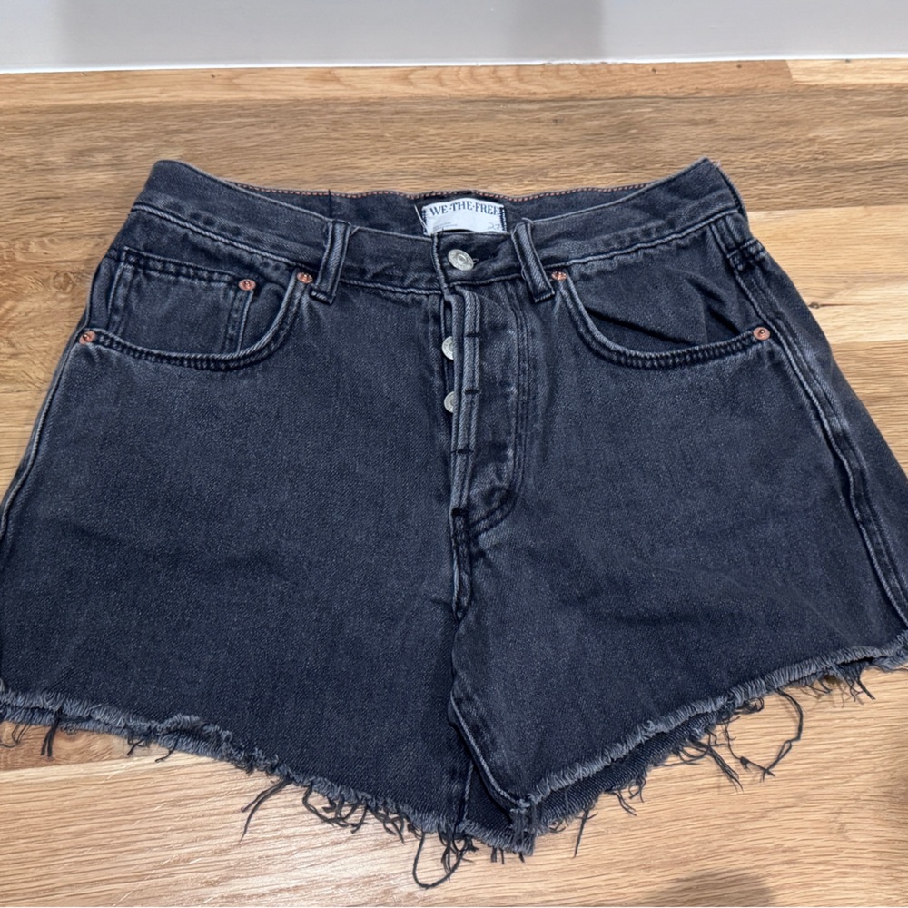 We The Free Charcoal Denim Shorts